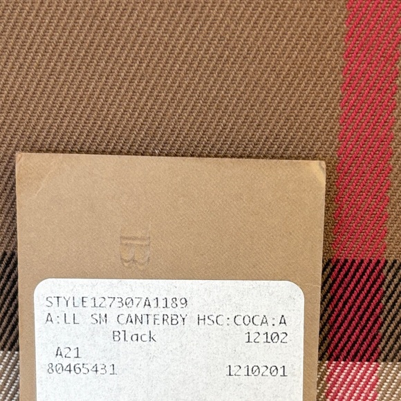 Authentic Burberry House Check Derby Leather Small Canterbury Tote Bag Black - Picture 13 of 16